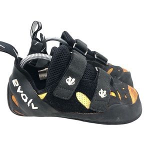 Evolv Trax-TR5 Rock Climbing Shoe Mens 10
Black Athletic Strappy Velcro Low Top